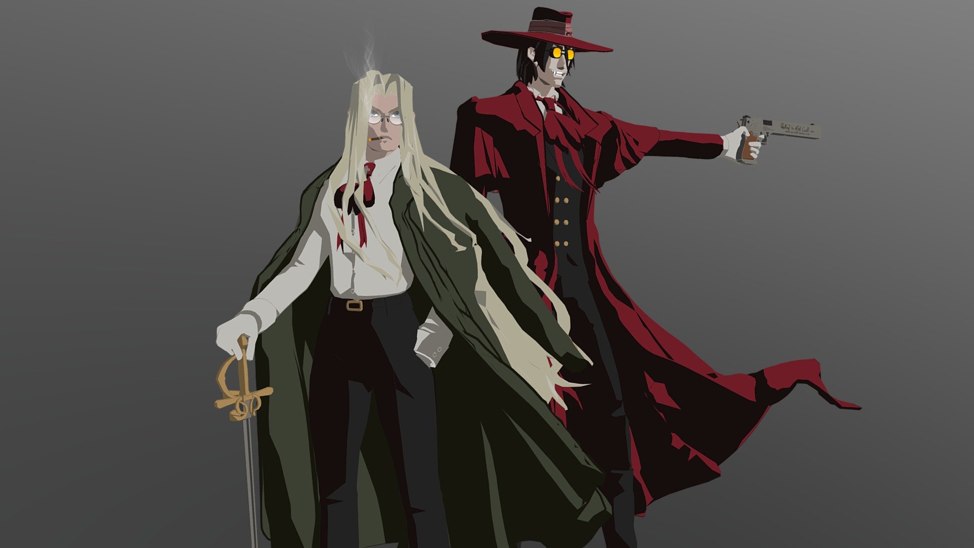 3D model Alucard from Hellsing Anime 3D Rigged VR / AR / low-poly