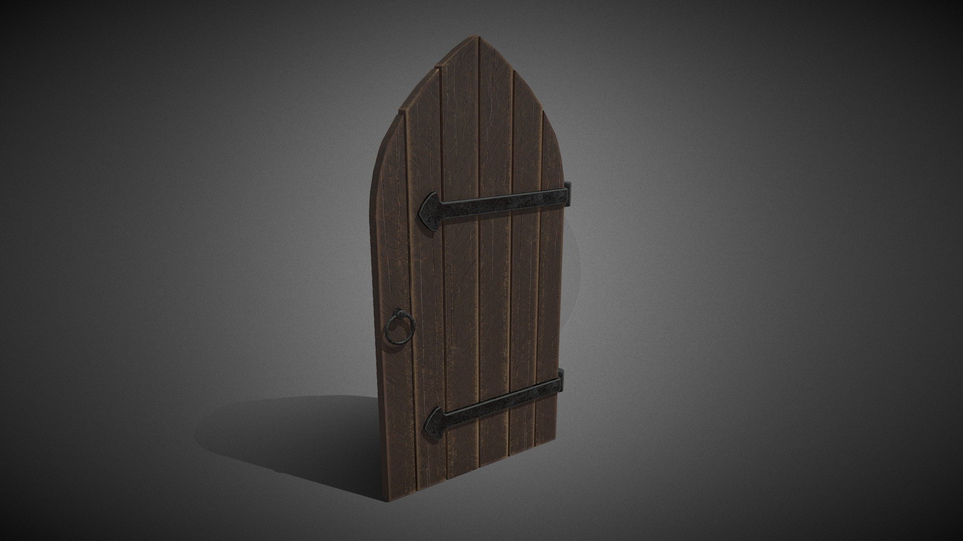 Medieval Arched Wooden Door