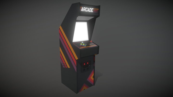 Low-Poly Arcade Cabinet 3D Model