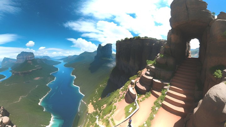 Free HDRi Background Scenic fantasy world 3D Model