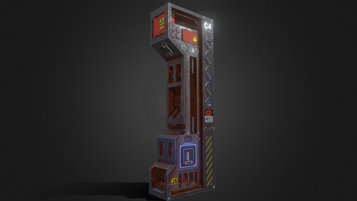 Sci-Fi corridor part – Kostenloses 3D-Modell STL