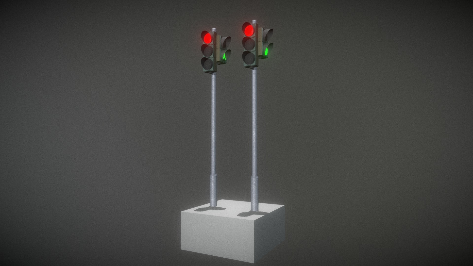 3D model Autofahrer und Fußgaengerampel ohne Knopf - This is a 3D model of the Autofahrer und Fußgaengerampel ohne Knopf. The 3D model is about a traffic light is red.