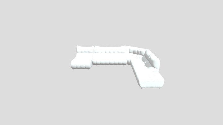 Gray Modular Sofa 3D Model
