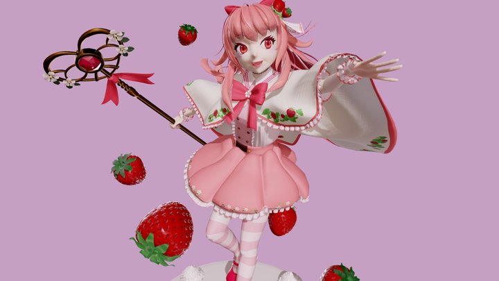 苺の魔法少女 (Magical Girl) 3D Model