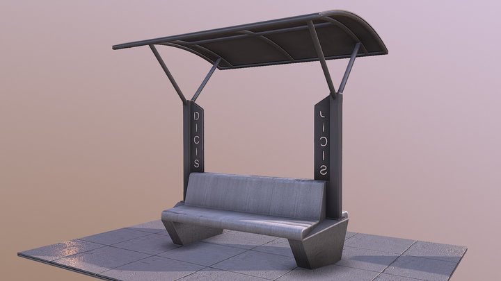 BANCA PALO BLANCO SIN TRABE 3D Model