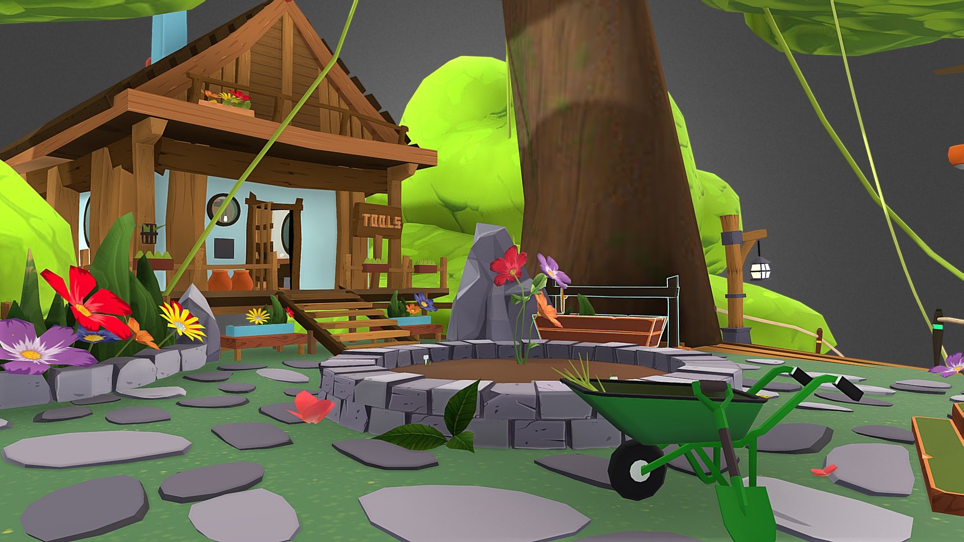 Garden Treehouse Quest 3D model by Low Poly Models