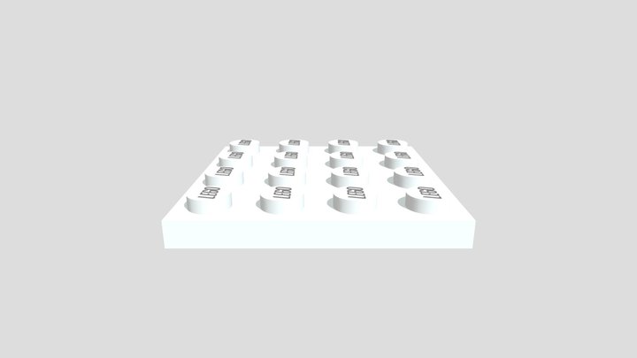 4x4 plate Lego Brick 3D Model