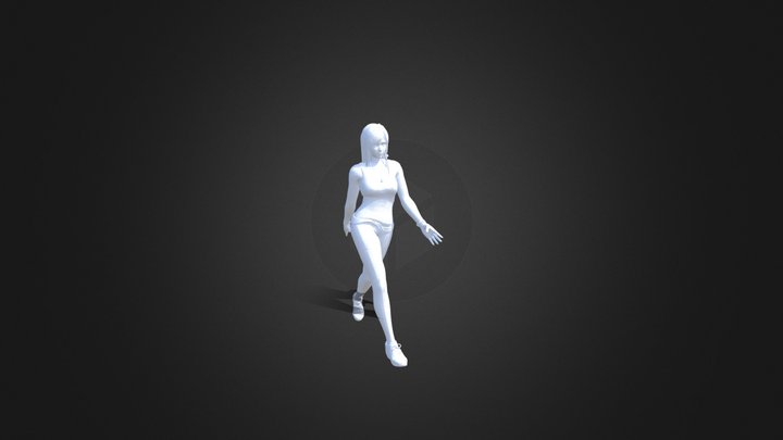 Female walk animation 3D Model