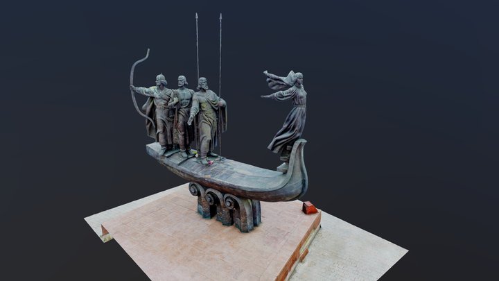 Monument to Founders of Kyiv 3D Model