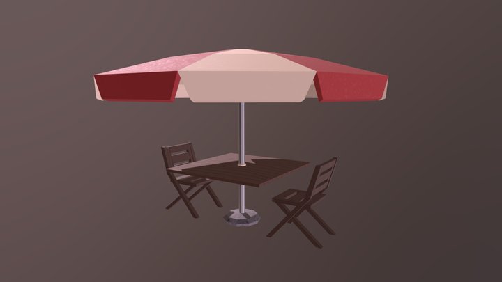 Handpainted Terrace Set 3D Model