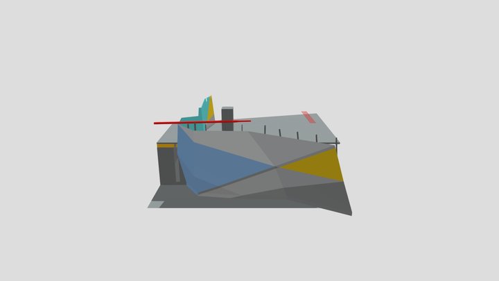 Mueble de Lavado y Zona de Almacenamiento 3D Model