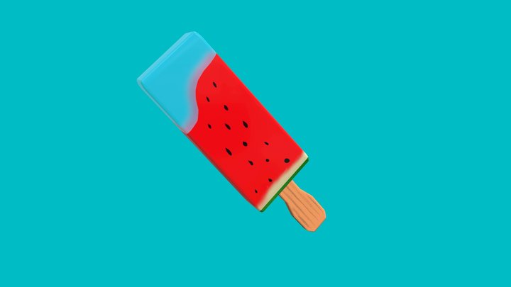 Watermelon popsicle 3D Model