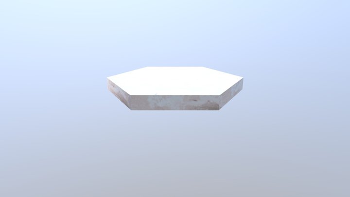3.5" white zellige hex 3D Model