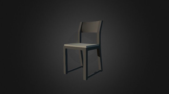 Black Wooden Chair 3D Model