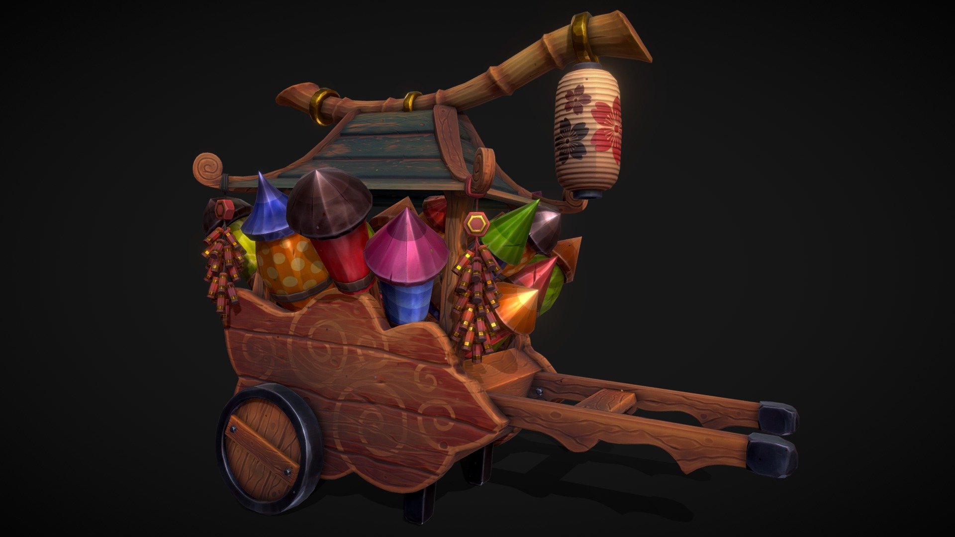 Stylized Fireworks Cart 3d Model By Paulien Wygaerden Paulien