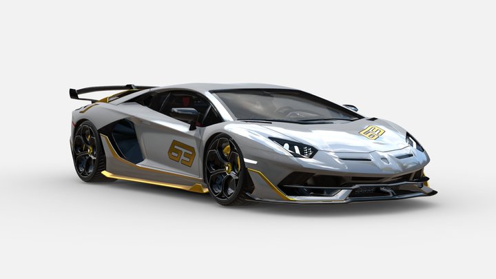 3d model Lamborghini Aventador SVJ 63 3D Model