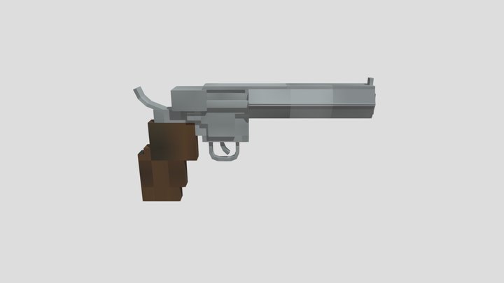 Revolver Calibro 22 - Minecraft Model 3D Model