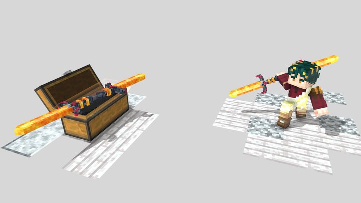 Double sword of Flame  𓆩✧𓆪  Ignited weapon! 3D Model