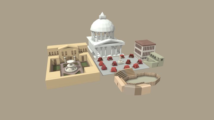 Whole Scene Rome low poly 3D Model