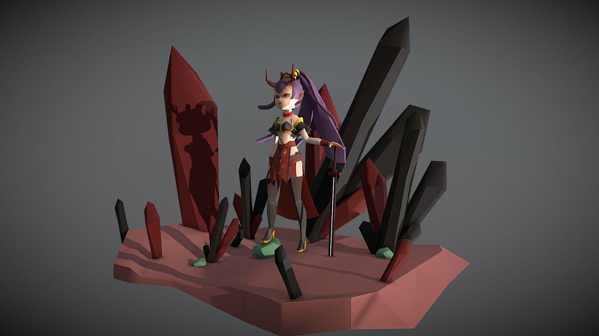 Demon girl - 3D model by YushanS. [c33cbd3] - Sketchfab