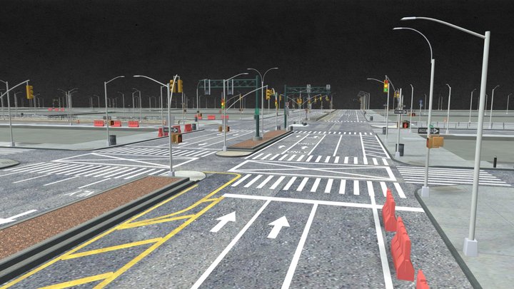 City Road Scene 3D Model