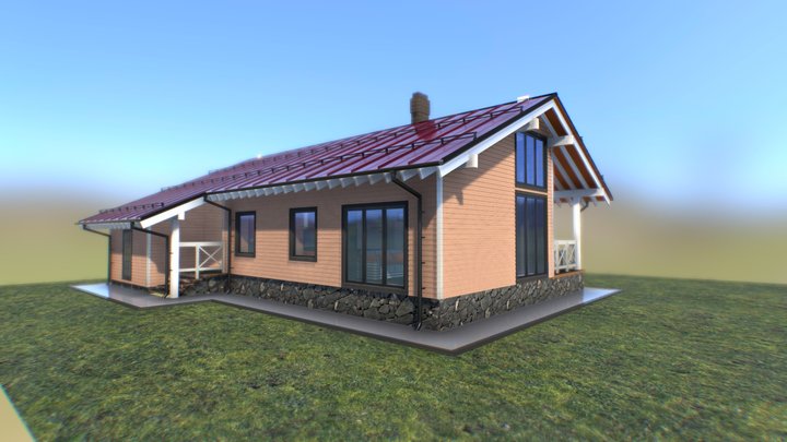 Smart_3 modern 1 floor cottage with sub level 3D Model