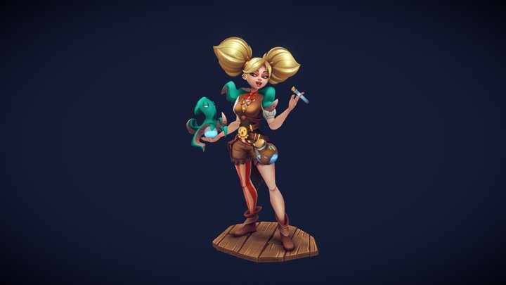 Pirate Girl - Handpainted 3D Model