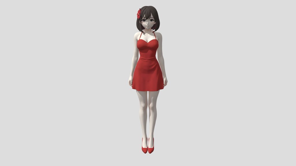 Red dress girl 2