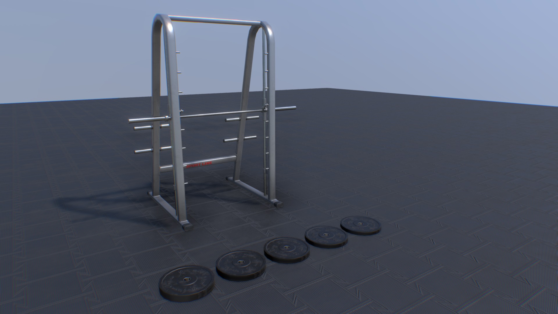 3D model Smith Machine - This is a 3D model of the Smith Machine. The 3D model is about a chair and a coin on a table.