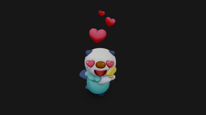 Pokemon Oshawatt - Heart 3D Model