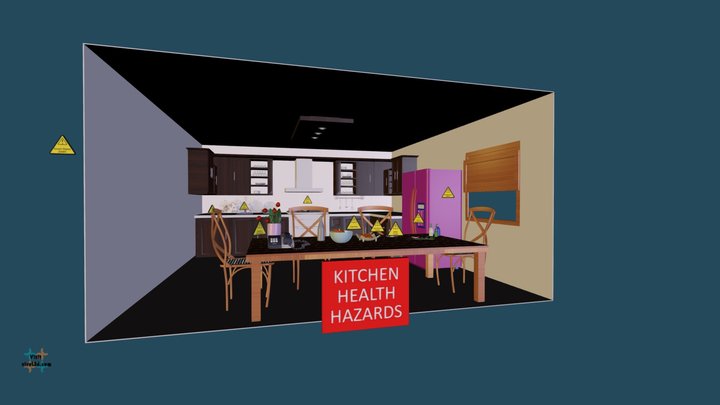 Kitchen Health Hazards including mold exposure 3D Model
