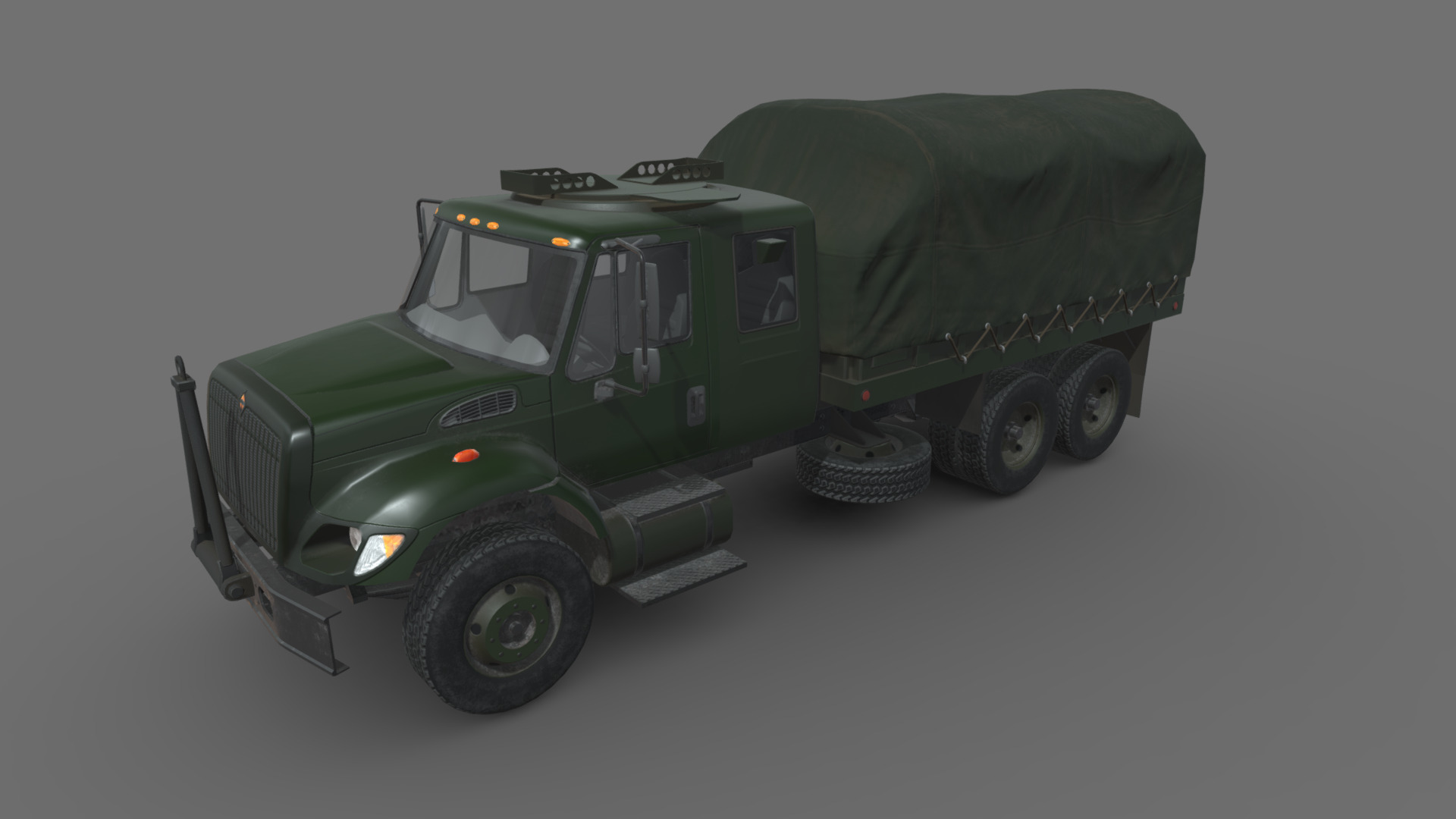 3D model Military Truck Green - This is a 3D model of the Military Truck Green. The 3D model is about a green toy truck.