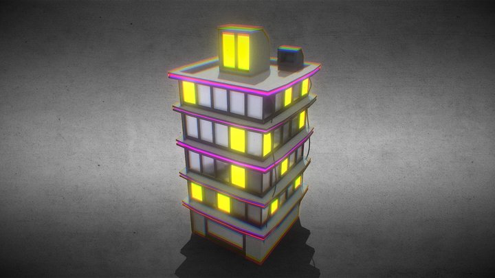 Low Cyberpunk Building 3D Model