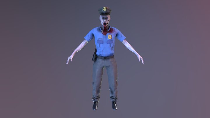 Zombie Police 01 3D Model