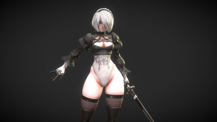 Nier Automata _ 2B 3D Model