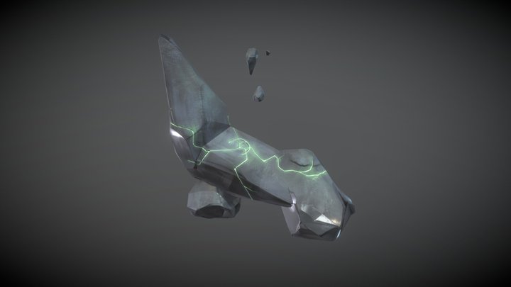 Dark Fantasy Handpainted Rock LOD 0 3D Model