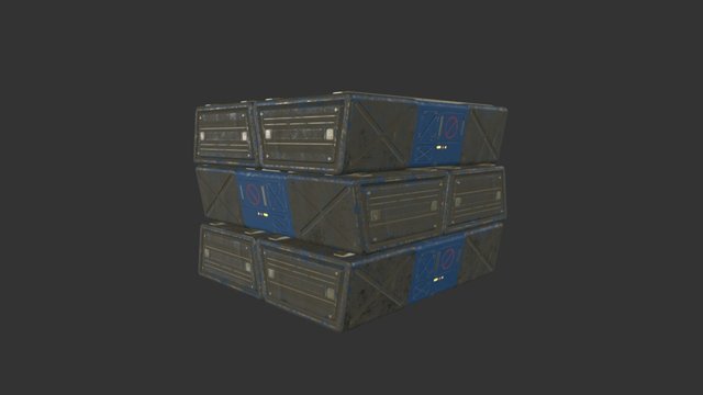 Scifi Asset - Large Crate 3D Model