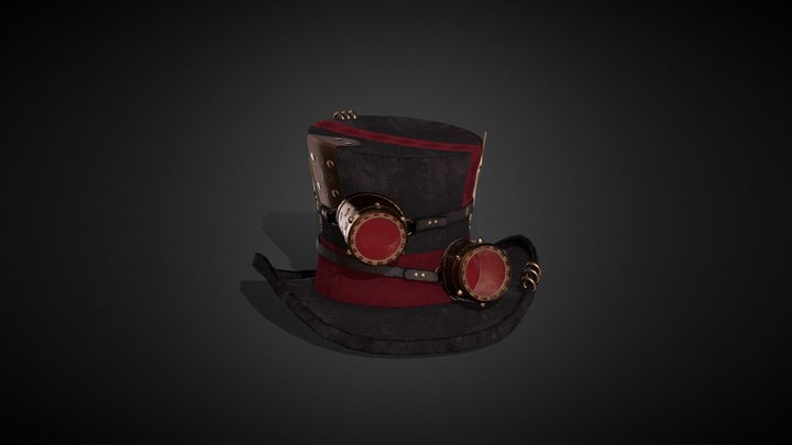 Steampunk Hat With Card 3D Model