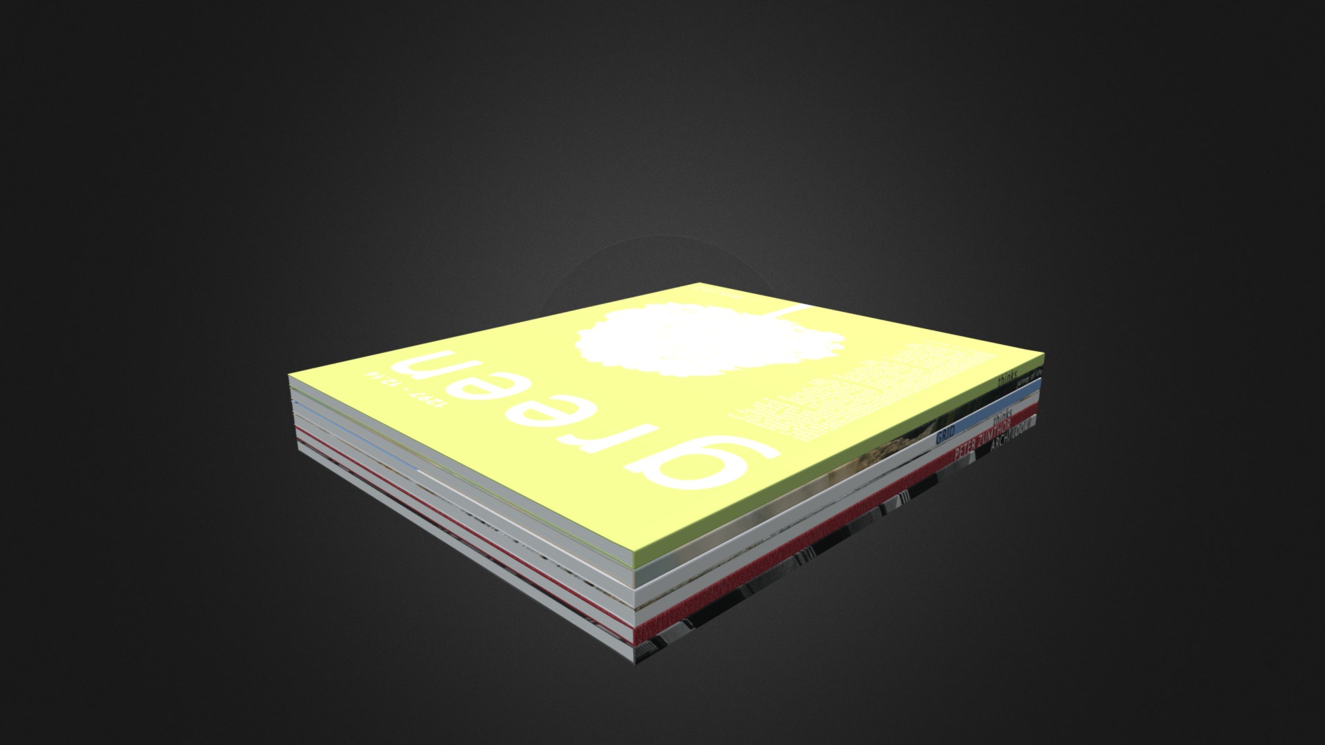 3D model Magazines 3 - This is a 3D model of the Magazines 3. The 3D model is about a yellow and red logo.