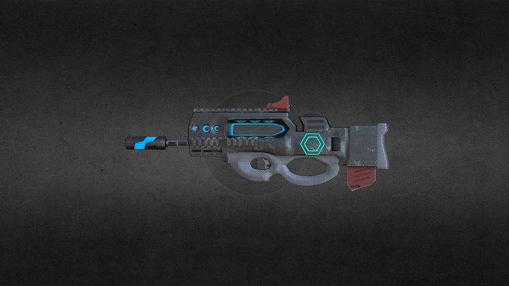 P92 Scifi Assault Rifle 3D Model