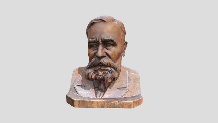 Buste en bois - Jean-Baptiste Lançon 3D Model