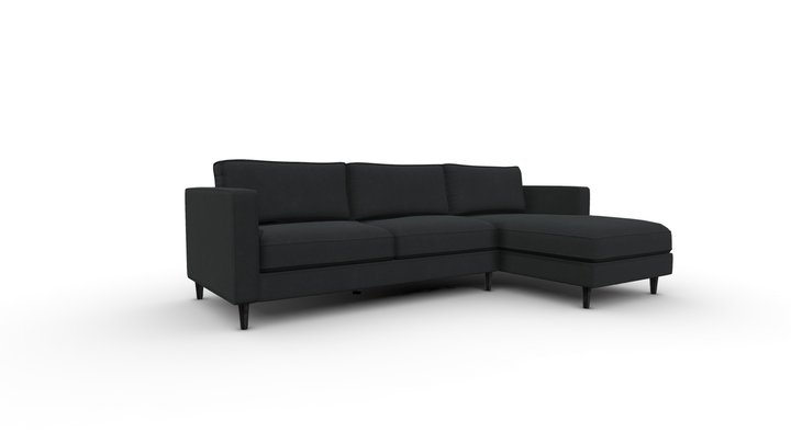 Sofa en L Derecho Manhattan Gris Oscuro 3D Model