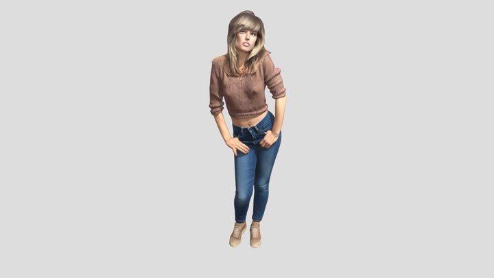 Denim and Crochet 3D Model
