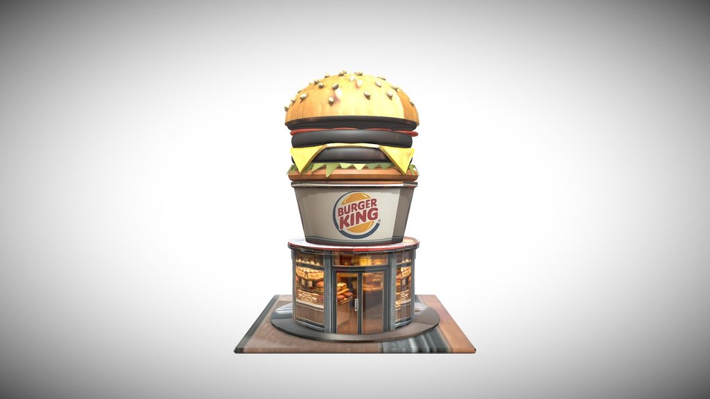 Stylized Burger King 3D Diorama