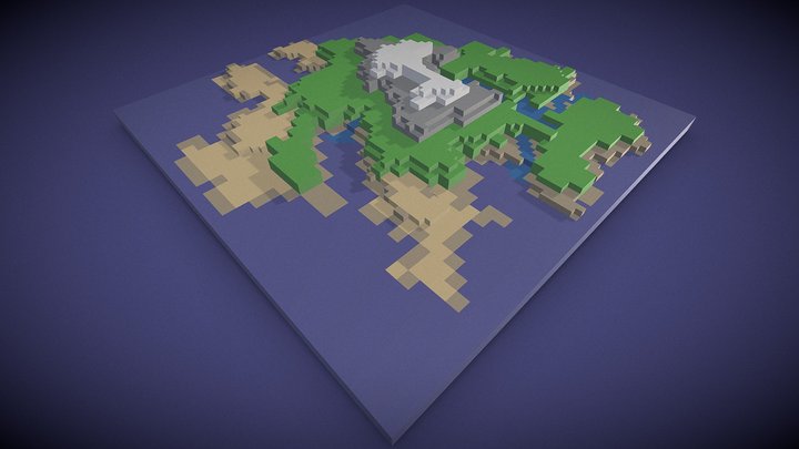 New Voxel Island 3D Model
