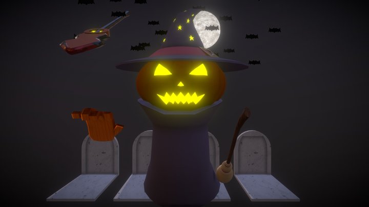 Bob, The Magic Pumpkin Halloween 3D Model