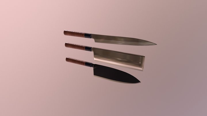 Kitchen Knifes From Food Wars! Shokugeki no Soma 3D Model