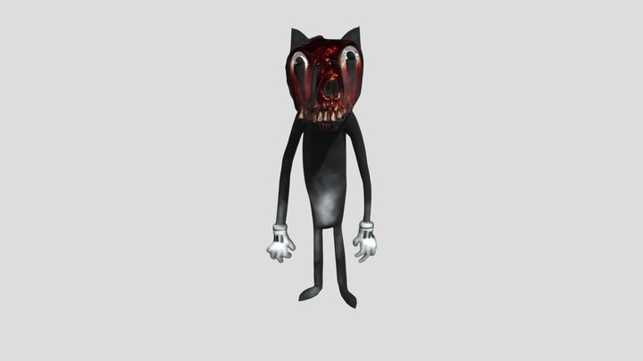 Cartoon Cat but his face has scraped-off flesh