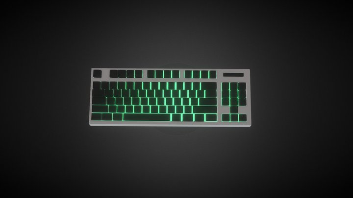 Simple Keyboard Low Poly 3D Model