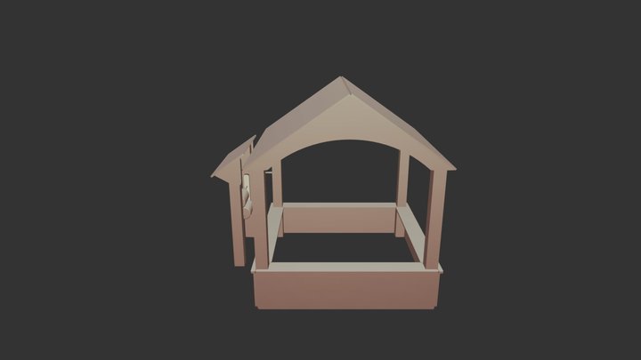 Детский домик Песочница 3D Model